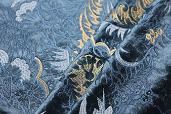 JBL In-Stock High-Quality Exquisite European Style Embroidery Curly Grass Pattern sa High Quality Velvet Fabric para sa Curtain
